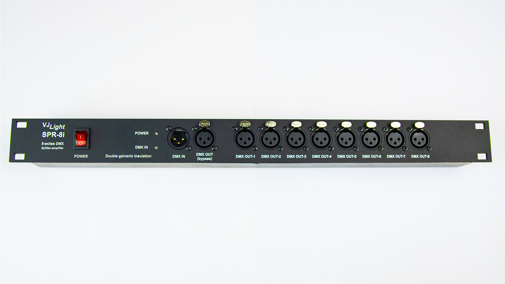 DMX сплиттеры-усилители в RACK стойку с двойной гальванической развязкой и индикаторами. XLR разъёмы